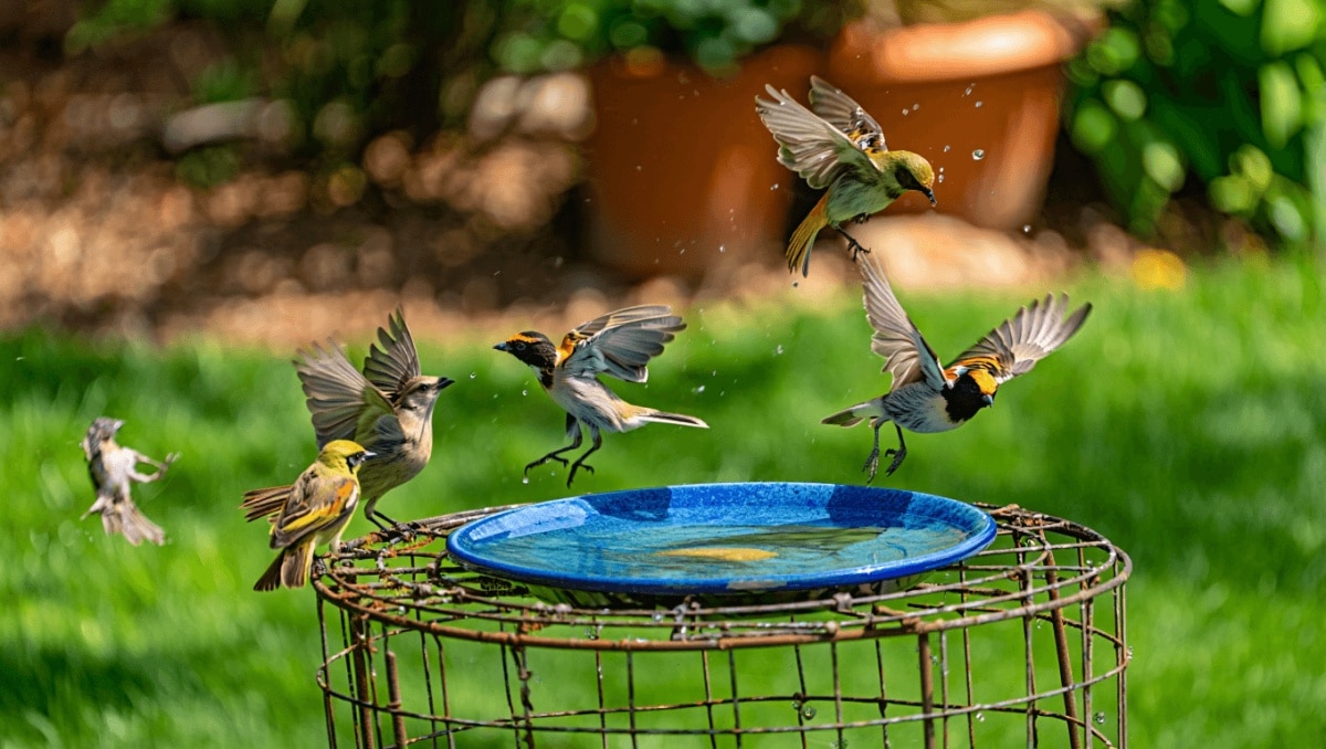 Transform An Old Tomato Cage Into A Simple Birdbath Birds Will Flock To