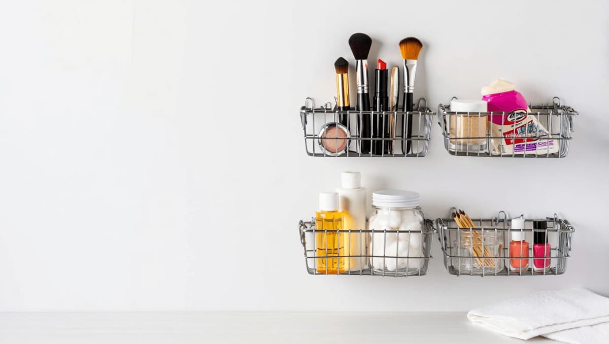 No Shelves, No Cabinets: This Dollar Tree DIY Organizes Small Bathroom Clutter