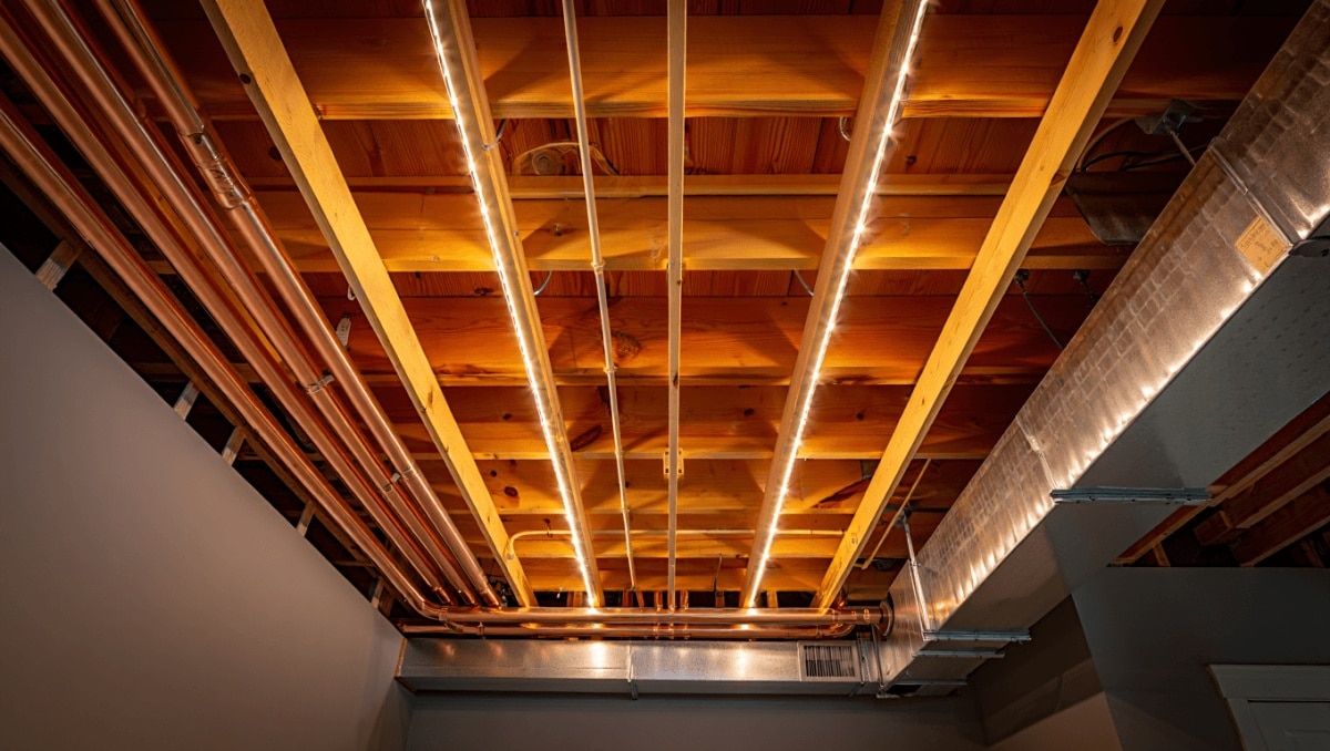 How To Make Your Exposed Basement Ceiling Look Like A Million Bucks On A Budget