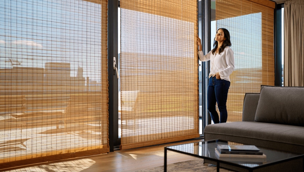 No More Boring Blinds: The Stylish Way To Cover Glass Doors Without Blocking Light