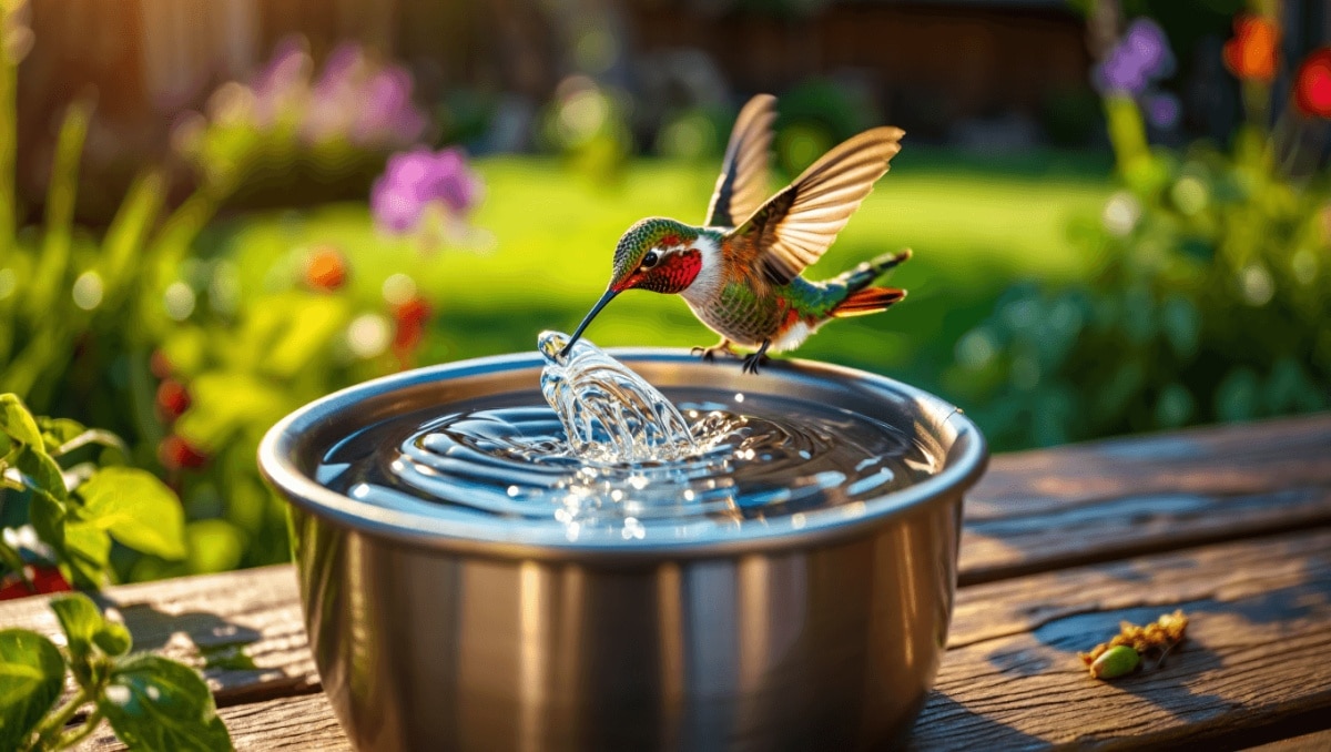 Turn A Travel Cup Into A Refreshing Bath For Hummingbirds