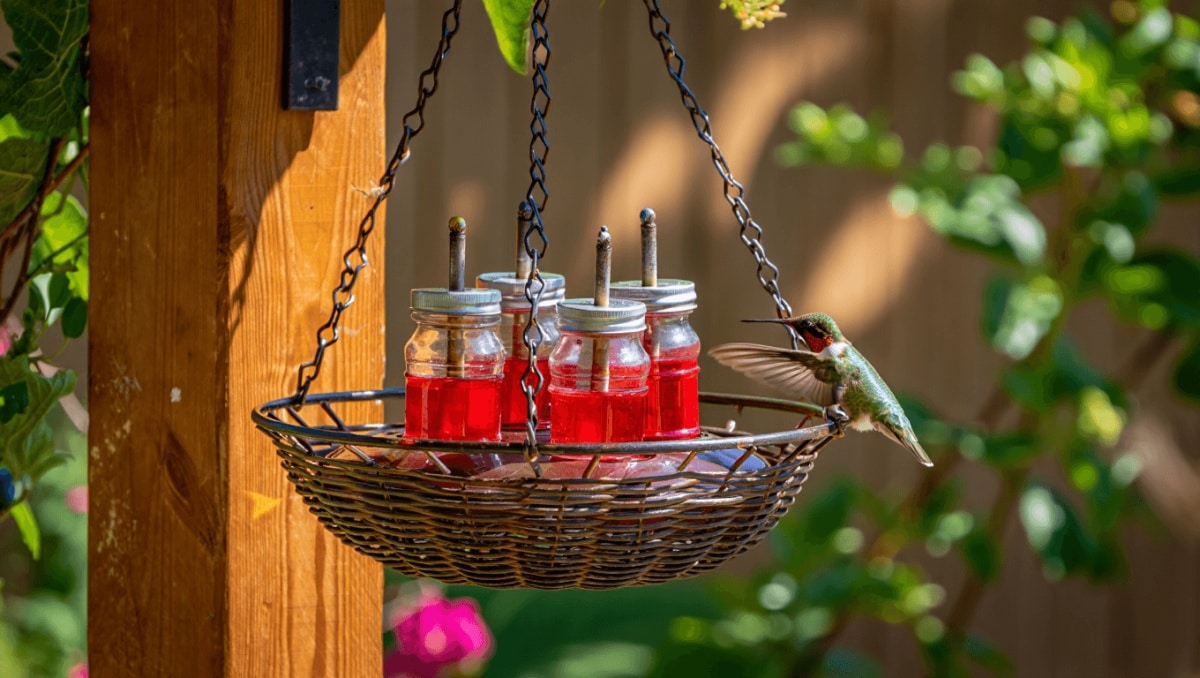 How To Turn An Old Hanging Planter Into An Irresistible Hummingbird Feeder