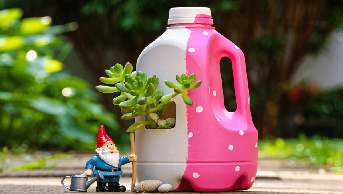 An Old Milk Jug + A Little Creativity = Adorably Unique DIY Garden Decor