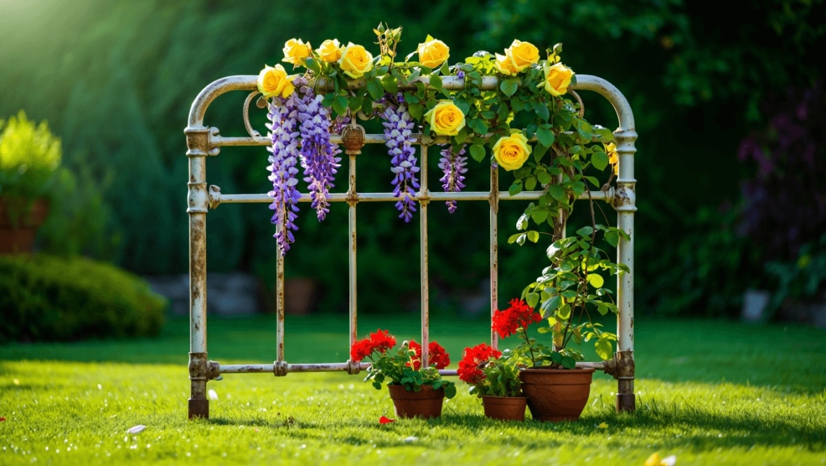 Turn An Old Bed Frame Into A Gorgeous Garden Feature