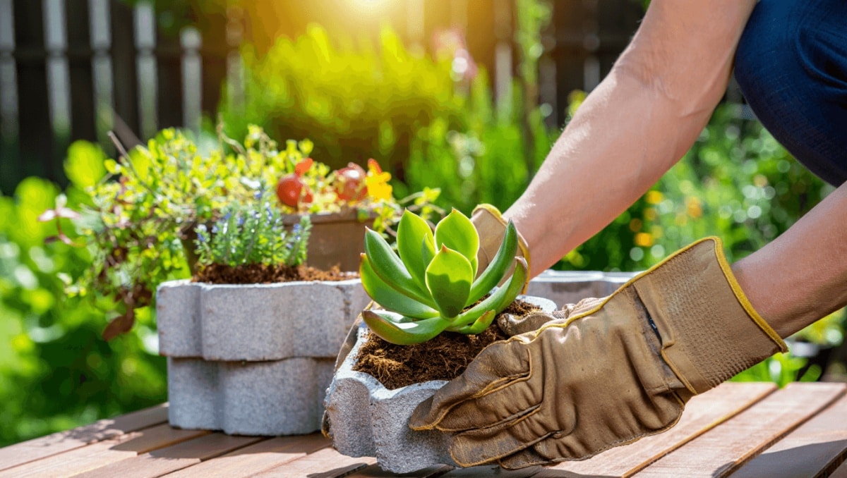 Repurpose Old Concrete Pavers Into A Clever DIY Planter