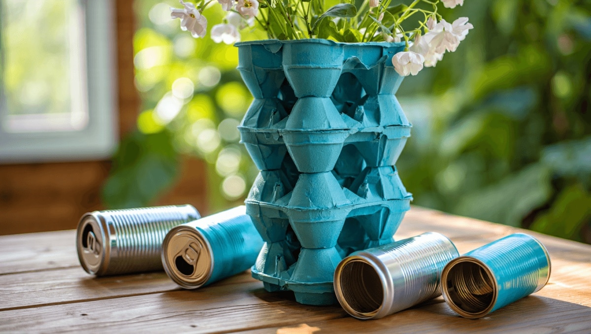 Transform Old Egg Cartons Into A Charming DIY Vase