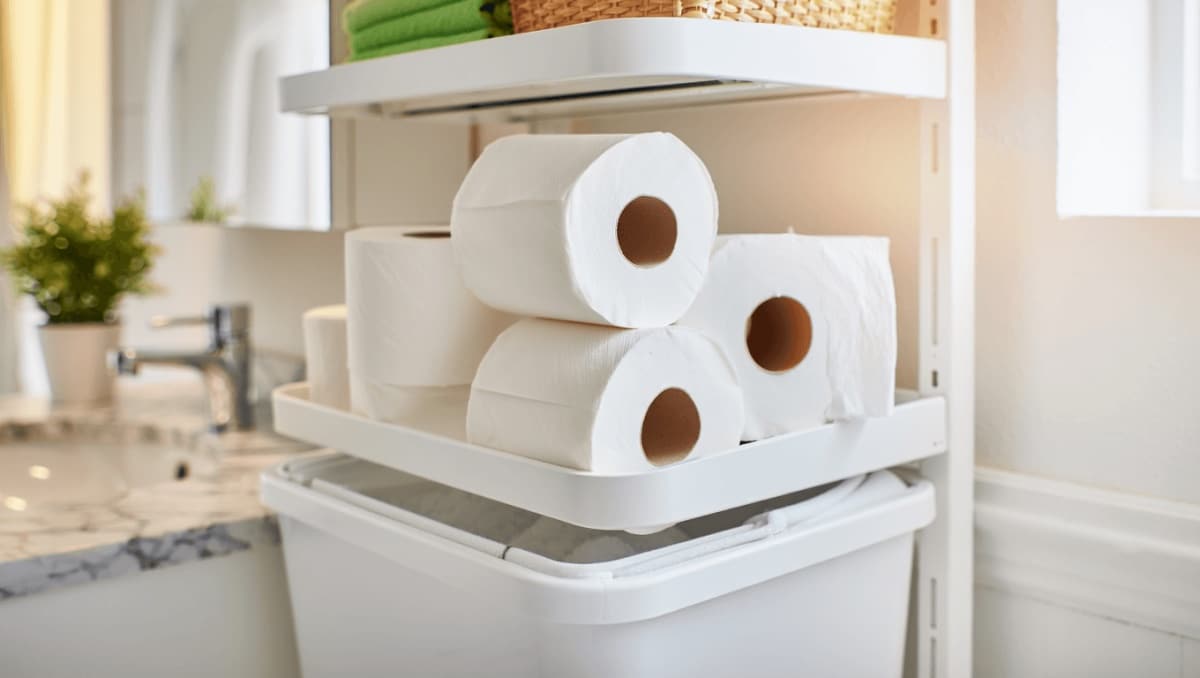 Unique Ways To Use IKEA Finds For Storing Toilet Paper Without The Clutter