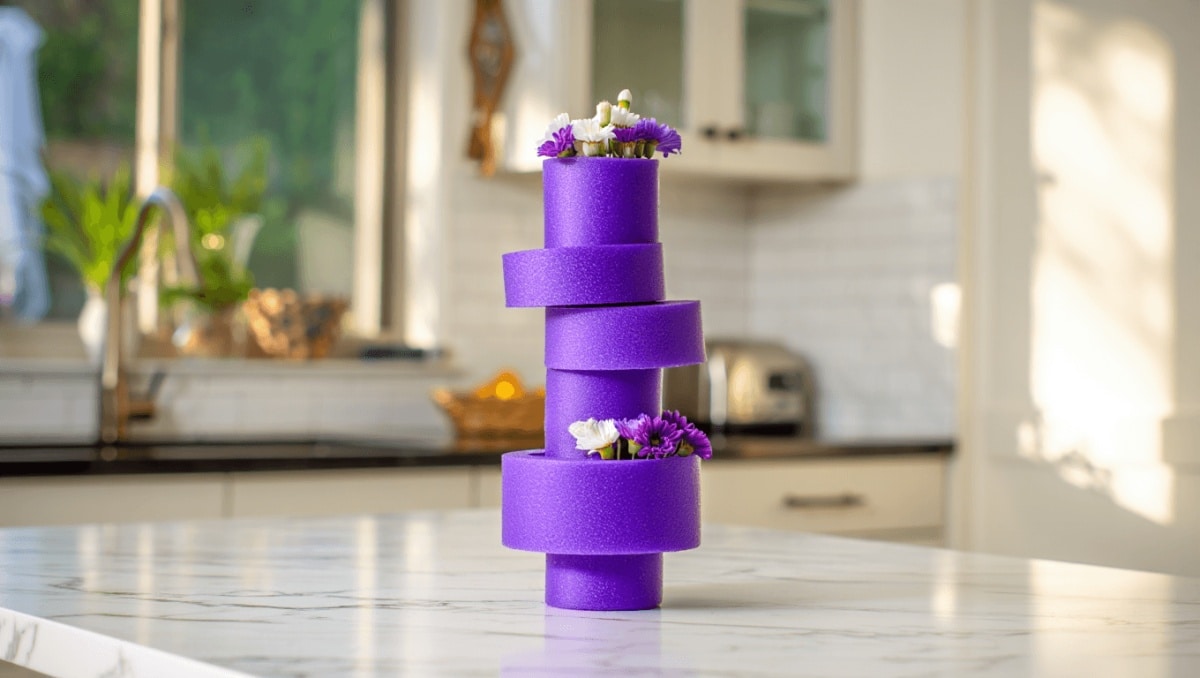 DIYers Use Pool Noodles To DIY A High-End Vase On A Budget