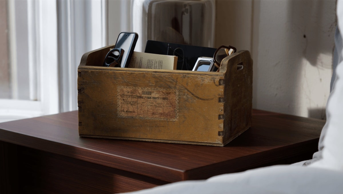 An Antique Kitchen Staple Is The Solution To Declutter Bedside Tabletops