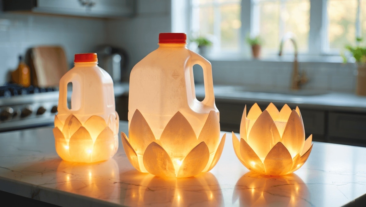 Use Old Milk Jugs To Create Gorgeous Countertop Decor On A Budget