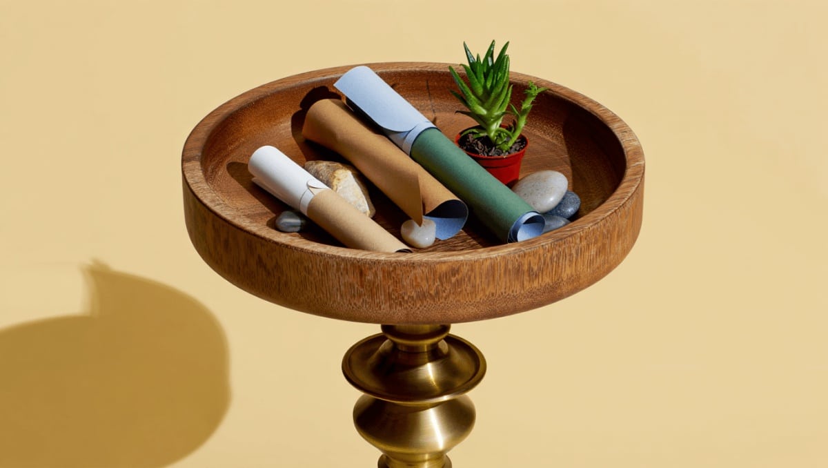 Transform Old Wooden Bowls Into Elegant Countertop Storage With Thrifted Candlesticks
