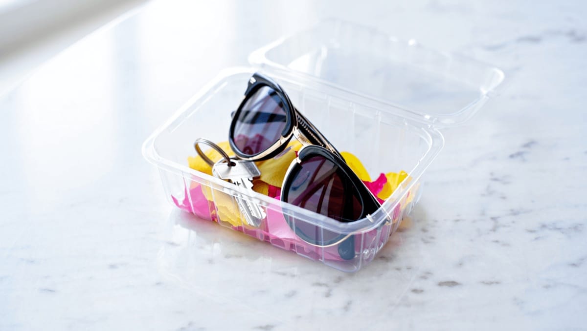 Transform An Old Plastic Takeout Container Into A Cute Countertop Storage Solution