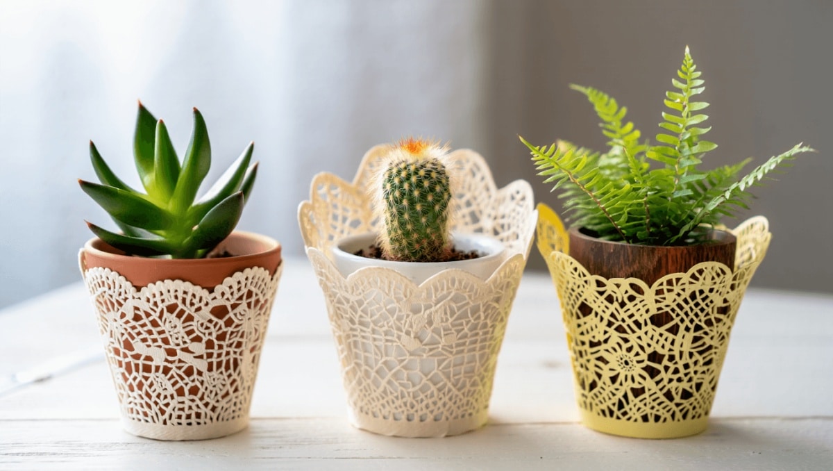 Turn Vintage Doilies Into The Most Unique Upcycled Planter