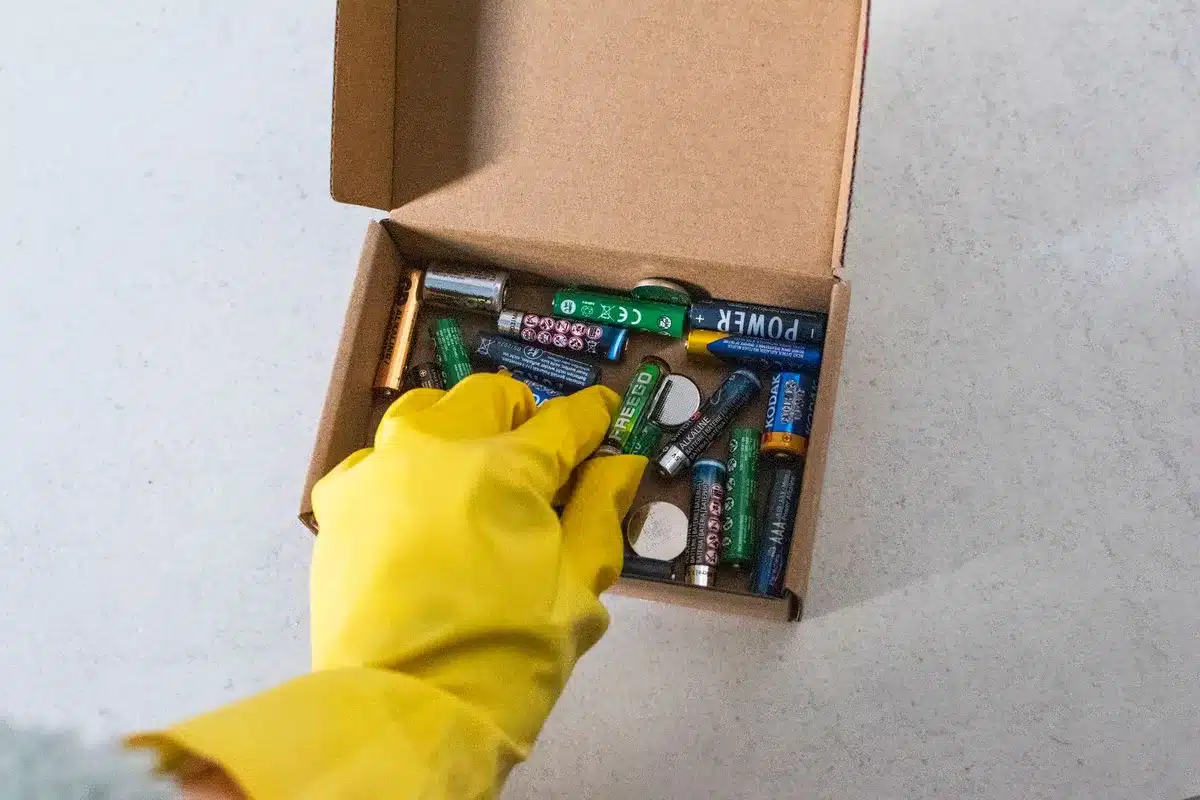 Various batteries sorted for recycling collection