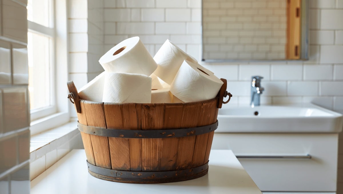 Ditch Shelves: The Vintage Find That Makes Storing Toilet Paper Way Cuter