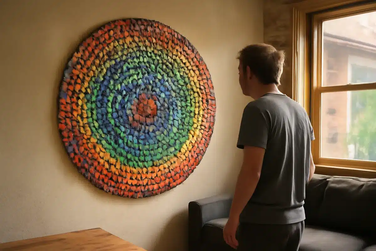 Why bottle caps are a smart choice for DIY wall decor — Bottle caps bring a mix of color, texture, and circular geometry that makes them ideal for radial designs. They are light, plentiful, and can be altered with paint or