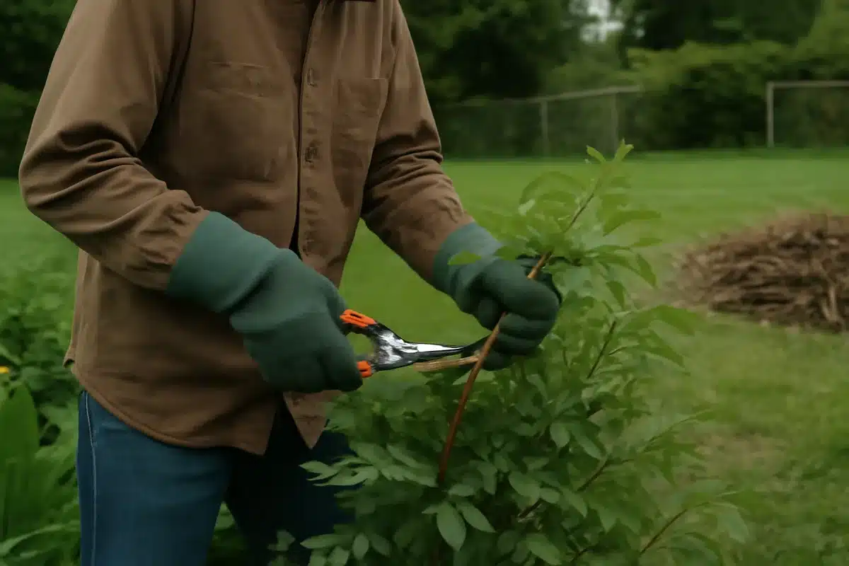 Protective gear and gardening habits — Wear gloves and long sleeves when pruning or dividing. Wash skin promptly after contact to reduce irritation risk. Do not burn garden debris that includes gas plant material.