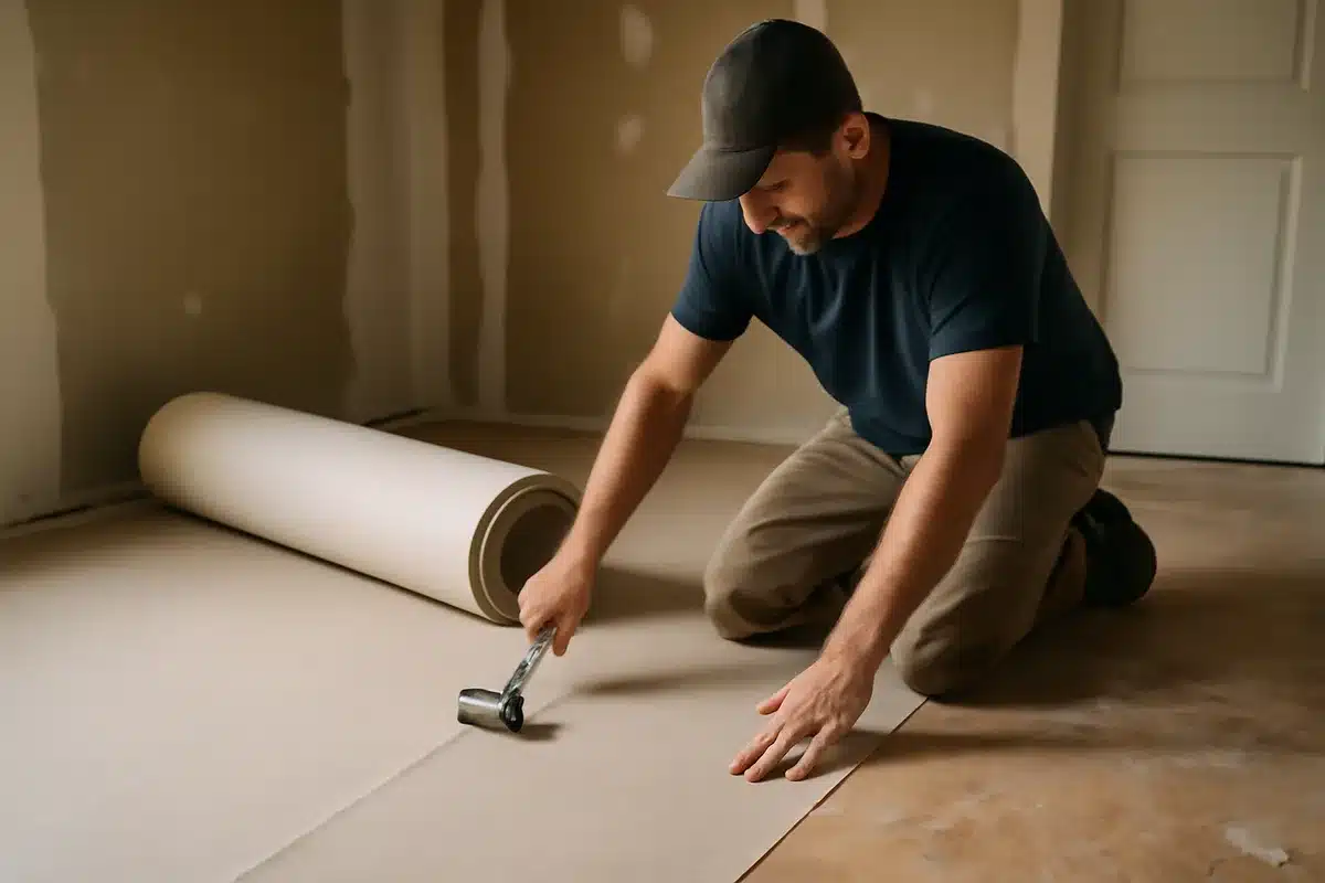 What a pro brings to the job — Accurate measurement and cutting to fit odd angles. Leveling and fixing subfloor imperfections that would telegraph through the sheet. Chemical or heat seam-sealing to create near-waterproof joins. Safe handling of heavy, bulky rolls