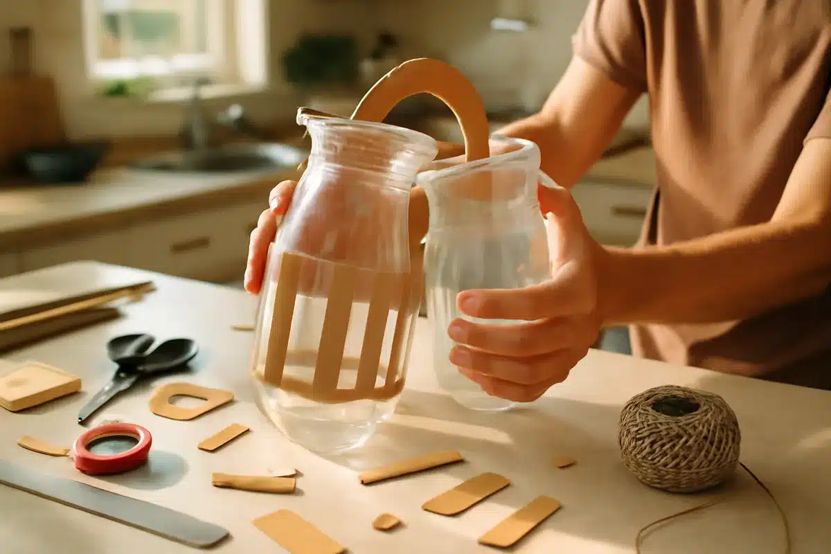 Repurpose milk jugs into stylish countertop storage: whimsical DIY