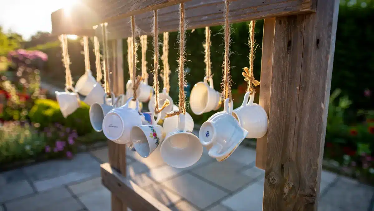 Upcycled teacups: whimsical outdoor decor anyone can make on a budget