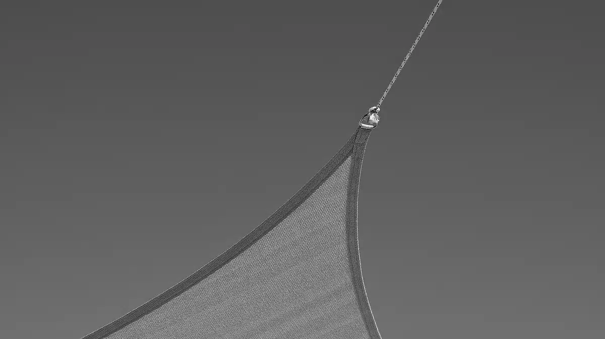 Hands tightening a turnbuckle on a patio shade sail anchor