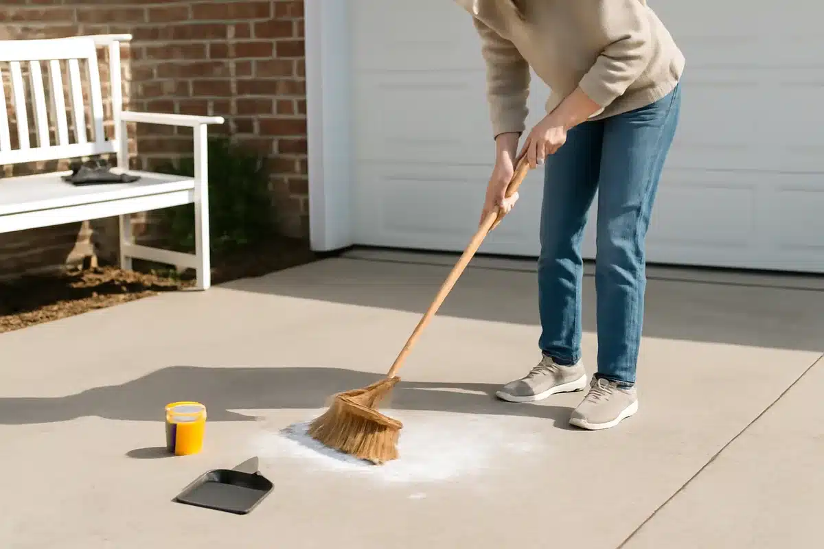 Oil stains gone: kitchen staple keeps driveway spotless