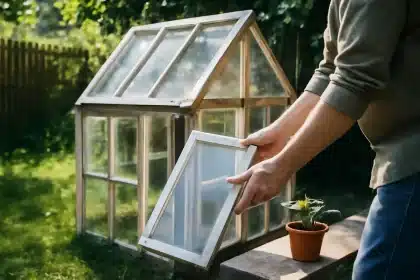 Old windows turn into jaw-dropping DIY greenhouse: upcycler's incredible transformation