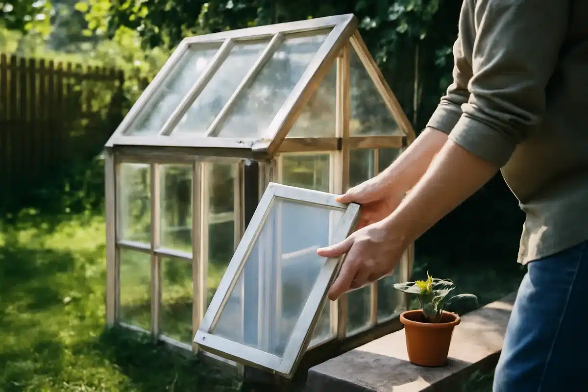 Old windows turn into jaw-dropping DIY greenhouse: upcycler's incredible transformation