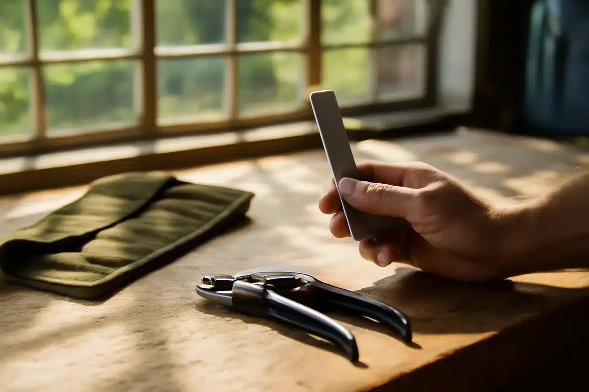 Sharpen tools without a bench grinder: pocket sharpener replaces bulky grinder