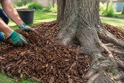 Best mulch for bumpy lawn: how to smooth and level around exposed tree roots