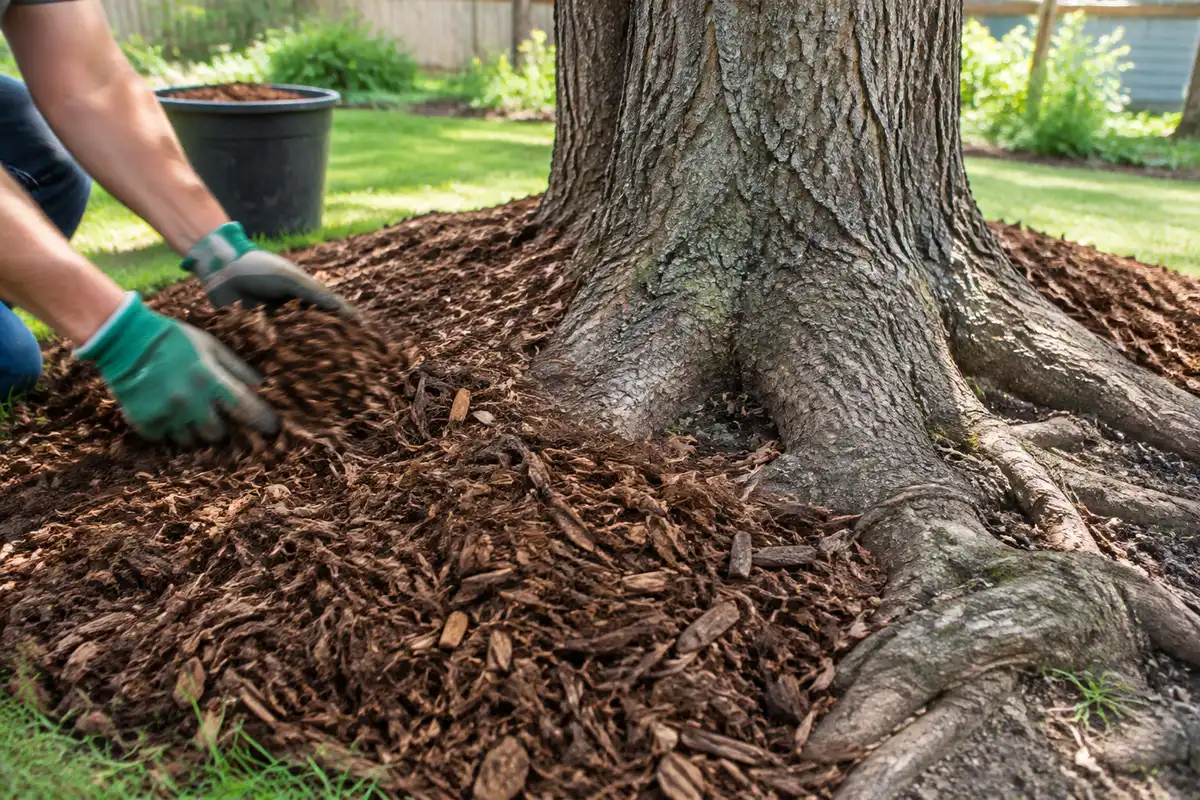 Best mulch for bumpy lawn: how to smooth and level around exposed tree roots