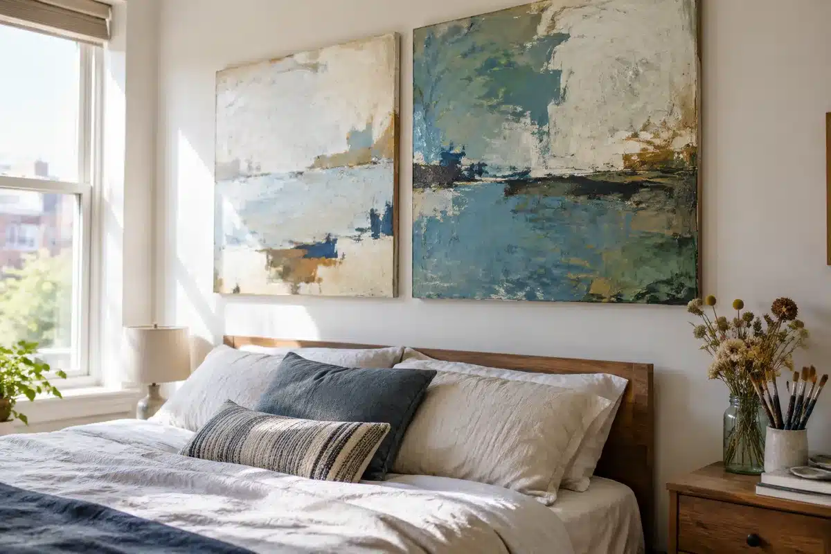 DIY canvas headboard: transform two canvases into a stylish alternative