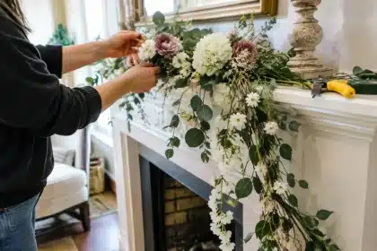 Fireplace mantel makeover: ditch garlands for a fuller, more unique look