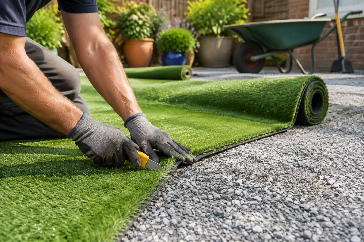 Home Depot artificial turf helps woman pull off stunning backyard DIY