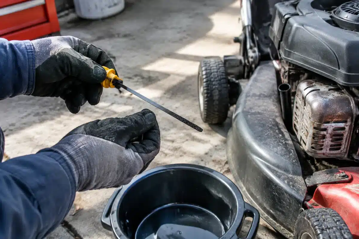 Lawn mower oil: when to change it and the fast, easy way to do it