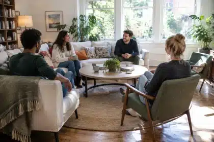 Modern living room design revives the conversation pit: cozy new spin