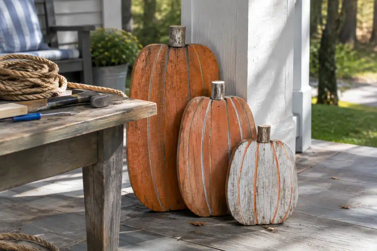 scrap wood pumpkins: gardener turns junk into diy fall decor you'll want to recreate