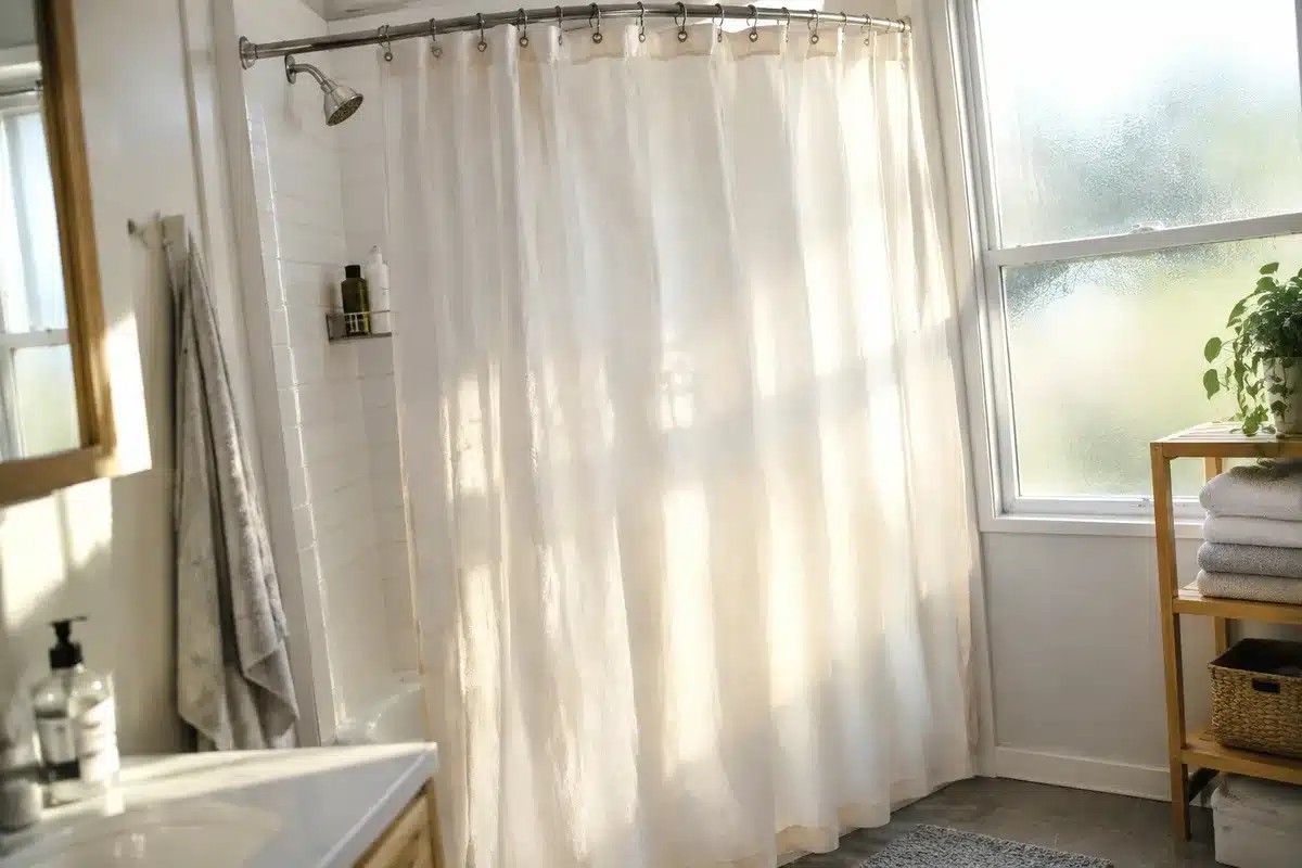 Shower curtains that make your bathroom feel bigger: skip dark ones